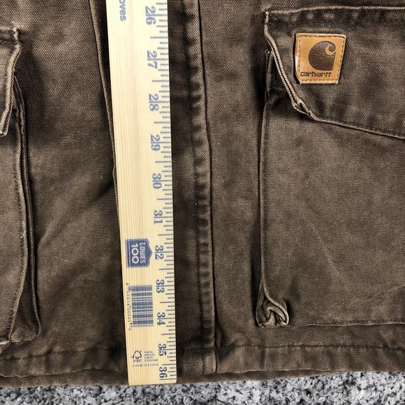 Vintage Carhartt Coat Mens XL Brown Canvas Blanket Lined Corduroy C52 CHT - Picture 5 of 12